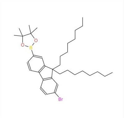 CAS: 620624-96-6丨2-(7-Bromo-9,9-dioctyl-9H-fluoren-2-yl){{8 }},4,5,5-tetramethyl-[1,3,2]dioxaborolane